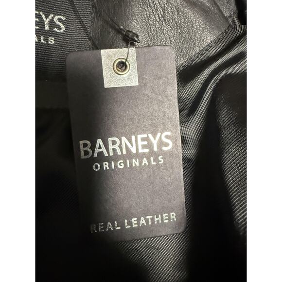 Barneys Originals Leather Jacket Womens 20 Black Biker Moto Asymmetrical Zip - Picture 11 of 16